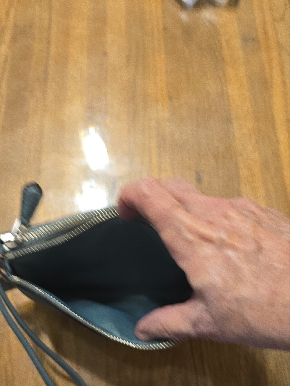 Coach Pebbled Leather Wristlet in Blue - Picture 4 of 8
